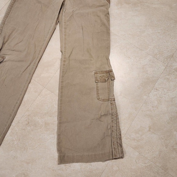 VTG Z Cavaricci Womens Size 5 Utility Cargo Pants Zip Pockets Beige Streetwear - Picture 4 of 16